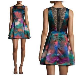 Alice + Olivia Belia Lace-Back Watercolor Dress